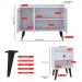 Kit 2 Mesas Cabeceira Decore Mesinha Gaveta Nicho Aparador Buffet Wood New Branco Retrô Pés Palito - Lojas RPM