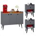 Kit 2 Mesas Cabeceira Decore Mesinha Gaveta Nicho Aparador Buffet Wood New Cinza/Cinamomo Retrô Pés Palito - Lojas RPM