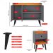 Kit 2 Mesas Cabeceira Decore Mesinha Gaveta Nicho Aparador Buffet Wood New Cinza/Cinamomo Retrô Pés Palito - Lojas RPM
