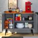 Kit 2 Mesas Cabeceira Decore Mesinha Gaveta Nicho Aparador Buffet Wood New Cinza/Cinamomo Retrô Pés Palito - Lojas RPM