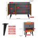Kit 2 Mesas Cabeceira Decore Mesinha Gaveta Nicho Aparador Buffet Wood New Cinza/Ripado Retrô Pés Palito - Lojas RPM