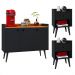 Kit 2 Mesas Cabeceira Decore Mesinha Gaveta Nicho Aparador Buffet Wood New Preto Retrô Pés Palito - Lojas RPM
