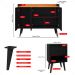 Kit 2 Mesas Cabeceira Decore Mesinha Gaveta Nicho Aparador Buffet Wood New Preto Retrô Pés Palito - Lojas RPM