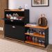 Kit 2 Mesas Cabeceira Dream Preto Mesinha Lateral Cama Sapateira Vertical Milano Banquinho Organizador Quarto Cinamomo - Lojas RPM