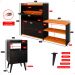 Kit 2 Mesas Cabeceira Dream Preto Mesinha Lateral Cama Sapateira Vertical Milano Banquinho Organizador Quarto Cinamomo - Lojas RPM