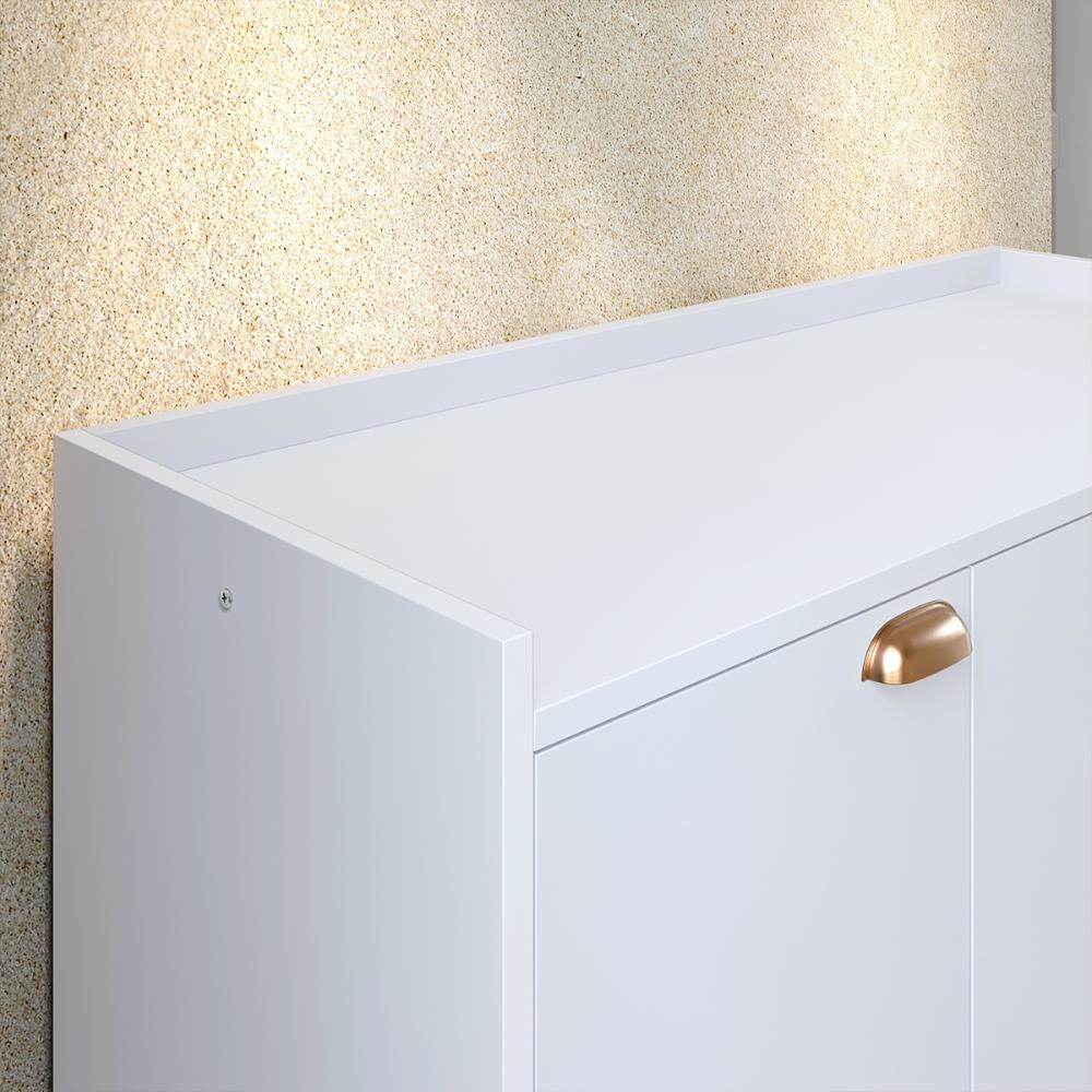 Kit 2 Mesas Cabeceira Estilo Mesinha Quarto Aparador Buffet Truzzi Puxador Concha Pés Palito Retrô Cozinha Sala Jantar Branco - Lojas RPM