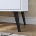 Kit 2 Mesas Cabeceira Estilo Mesinha Quarto Aparador Buffet Truzzi Puxador Concha Pés Palito Retrô Cozinha Sala Jantar Branco - Lojas RPM