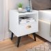 Kit 2 Mesas Cabeceira Estilo Mesinha Quarto Aparador Buffet Truzzi Puxador Concha Pés Palito Retrô Cozinha Sala Jantar Branco - Lojas RPM
