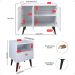 Kit 2 Mesas Cabeceira Estilo Mesinha Quarto Aparador Buffet Truzzi Puxador Concha Pés Palito Retrô Cozinha Sala Jantar Branco - Lojas RPM