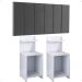 Kit 2 Mesas Cabeceira Fantasy Branco Mesinha Organizadora Prateleira Painel Suspenso Cama Box Queen Size 1,60 Cinza Suede - Lojas RPM