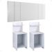 Kit 2 Mesas Cabeceira Fantasy Branco Prateleira Nicho Mesinha Pequena Painel Suspenso Luana Corino 1,95 Cama Box King Size Quarto - Lojas RPM