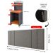 Kit 2 Mesas Cabeceira Fantasy Cinza/Cinamomo Prateleira Nicho Mesinha Pequena Painel Suspenso Luana Linho 1,95 Cama Box King Size Quarto - Lojas RPM