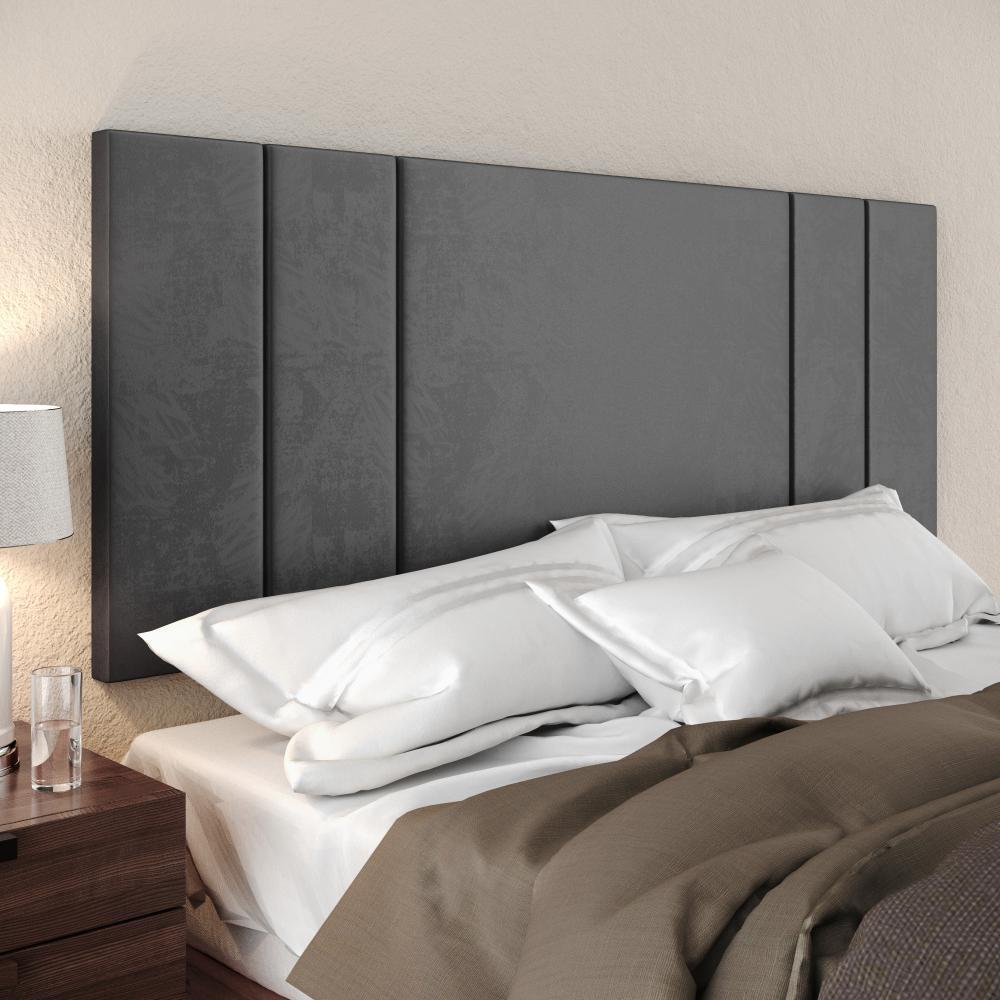 Kit 2 Mesas Cabeceira Fantasy Cinza/Cinamomo Prateleira Nicho Mesinha Pequena Painel Suspenso Luana Suede 1,95 Cama Box King Size Quarto - Lojas RPM
