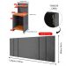 Kit 2 Mesas Cabeceira Fantasy Cinza/Cinamomo Prateleira Nicho Mesinha Pequena Painel Suspenso Luana Suede 1,95 Cama Box King Size Quarto - Lojas RPM