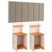 Kit 2 Mesas Cabeceira Fantasy Off White/Cinamomo Mesinha Organizadora Prateleira Painel Suspenso Cama Box Queen Size 1,60 Bege Suede - Lojas RPM