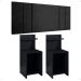 Kit 2 Mesas Cabeceira Fantasy Preto Prateleira Nicho Mesinha Pequena Painel Suspenso Luana Suede 1,95 Cama Box King Size Quarto - Lojas RPM