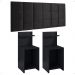 Kit 2 Mesas Cabeceira Fantasy Preto Prateleira Organizadora Painel Suspenso Bia Estofado Cama Box Queen Size 1,60 Suede - Lojas RPM