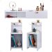 Kit 2 Mesas Cabeceira Mesinha Lateral Fantasy Branco Penteadeira Suspensa Camarim Decor Puxador Concha Quarto - Lojas RPM