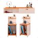 Kit 2 Mesas Cabeceira Mesinha Lateral Fantasy Off White/Cinamomo Penteadeira Suspensa Camarim Decor Puxador Concha Quarto - Lojas RPM