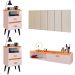 Kit 2 Mesas Cabeceira Penteadeira Suspensa Classic Off White/Cinamomo Cabeceira Júlia 1,60 Cama Box Queen Size Areia Suede - Lojas RPM