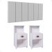 Kit 2 Mesas Gaveta Nicho Prateleira Retrô Cléo Cabeceira Estofada Júlia Corino Cama King Size 1,95 Branco Quarto - RPM