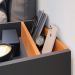 Kit 2 Mesas Suspensa Madri Cinza/Cinamomo Nicho Aparador Lateral Cabeceira Bia 1,60 Painel Cama Box Queen Size Preto Suede Quarto