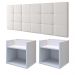 Kit 2 Mesas Suspensa Madri Nicho Aparador Lateral Cabeceira Bia 1,60 Painel Cama Box Queen Size Quarto - Branco