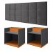 Kit 2 Mesas Suspensa Madri Nicho Aparador Lateral Cabeceira Bia 1,60 Painel Cama Box Queen Size Suede Quarto - Cinza/Cinamomo