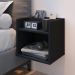 Kit 2 Mesas Suspensa Madri Nicho Aparador Lateral Cabeceira Bia 1,60 Painel Cama Box Queen Size Suede Quarto - Preto