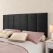 Kit 2 Mesas Suspensa Madri Nicho Aparador Lateral Cabeceira Bia 1,60 Painel Cama Box Queen Size Suede Quarto - Preto/Cinamomo