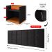 Kit 2 Mesas Suspensa Madri Nicho Aparador Lateral Cabeceira Bia 1,60 Painel Cama Box Queen Size Suede Quarto - Preto/Cinamomo