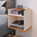 Kit 2 Mesas Suspensa Madri Off/Cinamomo Nicho Aparador Lateral Cabeceira Bia 1,60 Painel Cama Box Queen Size Bege Suede Quarto
