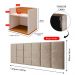 Kit 2 Mesas Suspensa Madri Off/Cinamomo Nicho Aparador Lateral Cabeceira Bia 1,60 Painel Cama Box Queen Size Bege Suede Quarto