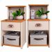 Kit 2 Mesas de Cabeceira Cléo Off White/Cinamomo 1 Gaveta Puxador Concha Nicho Prateleira Suspensa Lateral Cama Box Quarto - Lojas RPM