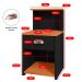 Kit 2 Mesas de Cabeceira Cléo Preto/Cinamomo 1 Gaveta Puxador Concha Nicho Prateleira Suspensa Lateral Cama Box Quarto - Lojas RPM