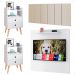 Kit 2 Mesinhas Apoio Branco Painel Tv 32 Polegadas Prateleira Suspensa Cabeceira Cama Box Queen Size 1,60 Areia Suede - Lojas RPM