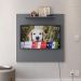 Kit 2 Mesinhas Apoio Cinza/Cinamomo Painel Tv 32 Polegadas Prateleira Suspensa Cabeceira Cama Box Queen Size 1,60 Linho - Lojas RPM