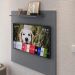 Kit 2 Mesinhas Apoio Cinza/Cinamomo Painel Tv 32 Polegadas Prateleira Suspensa Cabeceira Cama Box Queen Size 1,60 Linho - Lojas RPM
