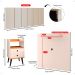 Kit 2 Mesinhas Apoio Off White/Cinamomo Painel Tv 32 Polegadas Prateleira Suspensa Cabeceira Cama Box Queen Size 1,60 Areia Suede - Lojas RPM