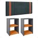 Kit 2 Mesinhas Bella Lateral Prateleira Cinza/Cinamomo Cabeceira Parise Suspensa Cama Box Queen Size 1,60 Estofada Suede - Lojas RPM
