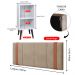 Kit 2 Mesinhas Branco Canto Nicho Prateleira Cabeceira Suspensa Almofadada Cama Box Queen Size 1,60 Detalhe Lateral Bege Suede - Lojas RPM