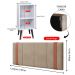 Kit 2 Mesinhas Branco Canto Nicho Prateleira Porta Objetos Cabeceira Suspensa Almofadada Cama Box Casal 1,40 Detalhe Lateral Bege Suede - Lojas RPM