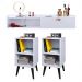 Kit 2 Mesinhas Cabeceira Charme Mesa Lateral Cama Penteadeira Suspensa Decor Puxador Concha Nicho Organizador Branco - Lojas RPM