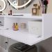 Kit 2 Mesinhas Cabeceira Charme Mesa Lateral Cama Penteadeira Suspensa Decor Puxador Concha Nicho Organizador Branco - Lojas RPM