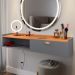 Kit 2 Mesinhas Cabeceira Charme Mesa Lateral Cama Penteadeira Suspensa Decor Puxador Concha Nicho Organizador Cinza/Cinamomo - Lojas RPM
