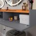 Kit 2 Mesinhas Cabeceira Charme Mesa Lateral Cama Penteadeira Suspensa Decor Puxador Concha Nicho Organizador Cinza/Cinamomo - Lojas RPM