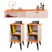 Kit 2 Mesinhas Cabeceira Charme Mesa Lateral Cama Penteadeira Suspensa Decor Puxador Concha Nicho Organizador Off White/Cinamomo - Lojas RPM
