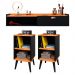 Kit 2 Mesinhas Cabeceira Charme Mesa Lateral Cama Penteadeira Suspensa Decor Puxador Concha Nicho Organizador Preto/Cinamomo - Lojas RPM