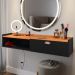 Kit 2 Mesinhas Cabeceira Charme Mesa Lateral Cama Penteadeira Suspensa Decor Puxador Concha Nicho Organizador Preto/Cinamomo - Lojas RPM