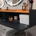 Kit 2 Mesinhas Cabeceira Charme Mesa Lateral Cama Penteadeira Suspensa Decor Puxador Concha Nicho Organizador Preto/Cinamomo - Lojas RPM